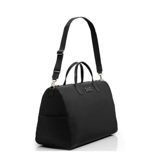 kate spade black blake avenue filipa large nylon travel duffle weekender bag - Picture 4 of 15